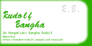 rudolf bangha business card